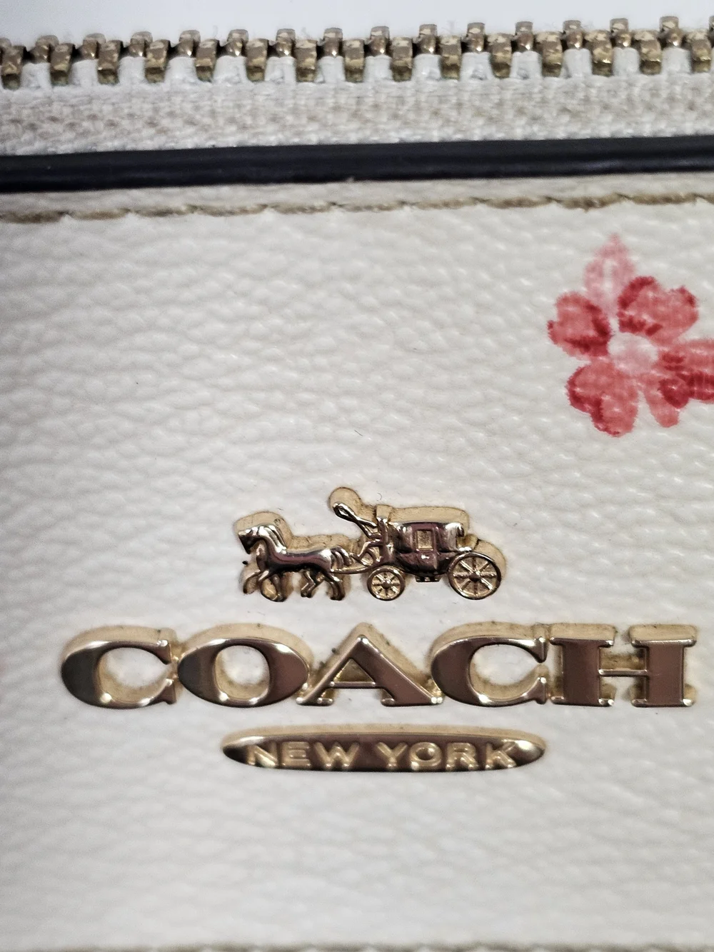 Coach Floral Bow Print Crossbody Bag White Burgundy CN768